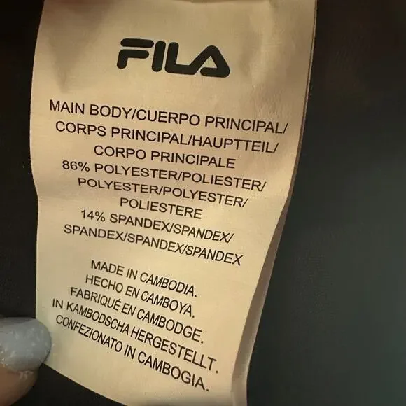 Fila Womens Halina 7/8 Spellout Performance Mid Rise Active Black Leggings XS - Picture 9 of 10